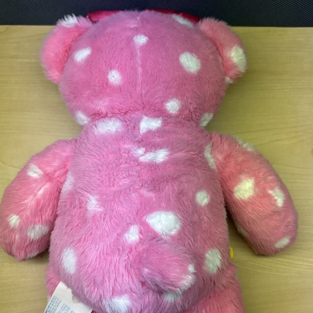 Build A Bear Pink Polka Dot Disney Minnie Mouse W/Bow Plush Stuffed Animal